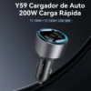 Cargador para carro para laptop Yesido Y59 con 200W de carga rápida