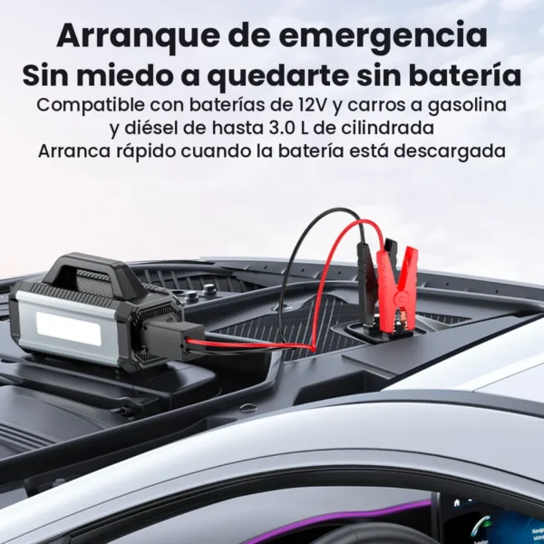 Arrancador de batería para carro Yesido VC13 - arranque de emergencia Arranque de emergencia de un carro con el arrancador de batería Yesido VC13 para motores de hasta 3.0 L