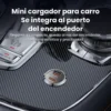 Mini cargador para carro Yesido Y69 instalado al ras del encendedor del carro