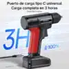 Taladro inalámbrico Yesido EC36 carga USB tipo C Taladro inalámbrico recargable Yesido EC36 cargando por puerto USB tipo C