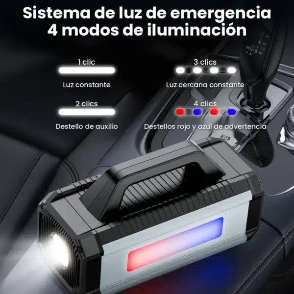 Arrancador de batería para carro Yesido VC13 - luz de emergencia Linterna LED de emergencia con 4 modos y luz roja y azul del arrancador Yesido VC13