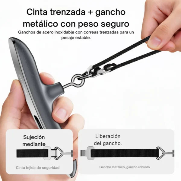 Correa trenzada con gancho metálico de la balanza digital para maletas Yesido MG41