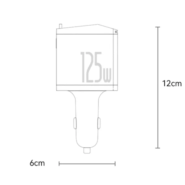 Medidas del cargador para carro con cable retráctil Yesido Y71: 12 x 6 cm
