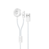 Cable para iPhone y Apple Watch 2 en 1 Yesido DS35 blanco, con cargador magnético para reloj, conector Lightning y USB-A