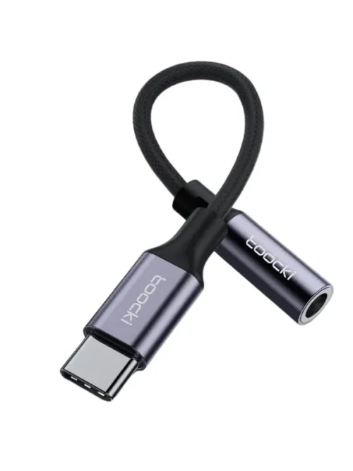 Adaptador audífonos 3.5mm a USB Tipo C de 12mm Toocki  – Sonido Hi-Fi, Cable Trenzado, Compatible con Todos los Dispositivos USB-C