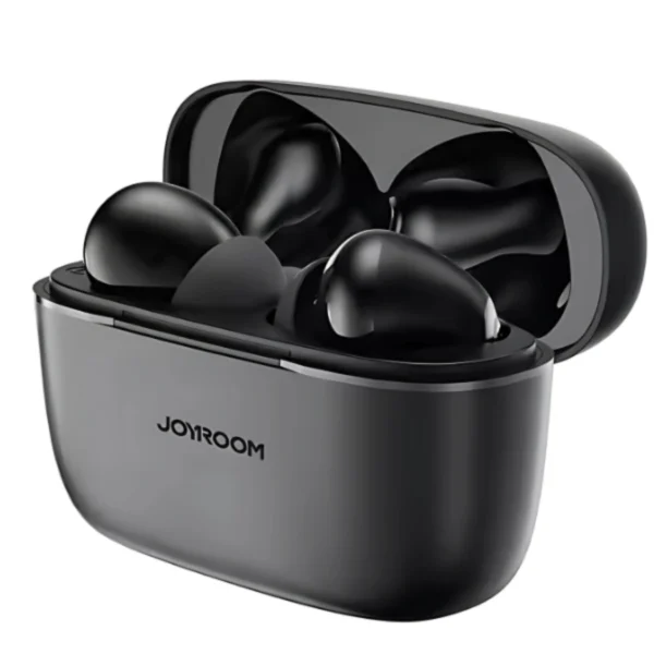 Audífonos Joyroom BC1 ANC color negro Audífonos Joyroom BC1 ANC Bluetooth 5.3 color negro con estuche de carga abierto