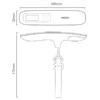 Dimensiones de la balanza digital para maletas Yesido MG41: 14.5 x 3.2 cm y 17.5 cm de alto con correa