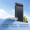 Puertos del power bank Remax RPP-10: entrada Micro USB, Tipo C entrada/salida y dos salidas USB-A
