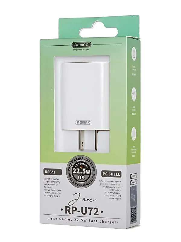 Cargador de carga rápida 22.5W Remax con protección de voltaje