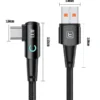 Cable de Carga Rápida Tipo C Toocki 100W – Ideal para Juegos, 1M, Ángulo 90°