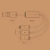 Cable 3 en 1 Toocki Carga Rápida 3.5A USB Tipo C / Micro USB / Lightning 1m Reforzado