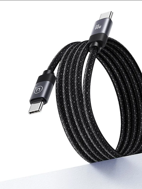 Cable Magnético Tipo C a Tipo C 60W Usams – Carga Rápida y Transferencia de Datos 480Mbps, 1 Metro, Antienredos