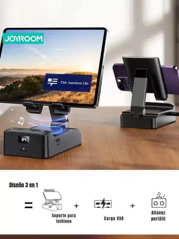 Soporte para Celular 3 en 1 Joyroom – Altavoz Bluetooth, Cargador y Base Multifuncional