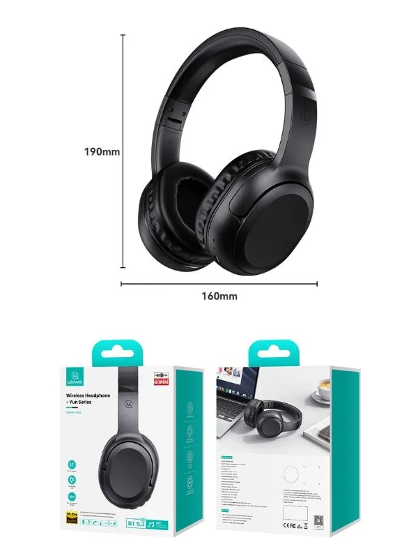 Audífonos Diadema Bluetooth Inalámbricos Usams con 40 Horas de Reproducción y Sonido Hi-Fi