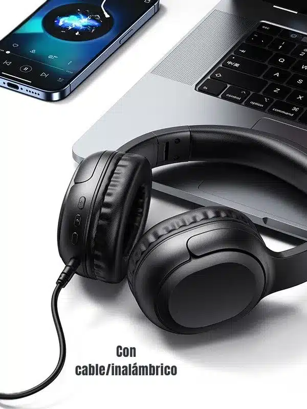 Audifonos diadema YG23 Usams conectado con cable auxiliar