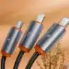 Cable 3 en 1 Toocki Carga Rápida 3.5A USB Tipo C