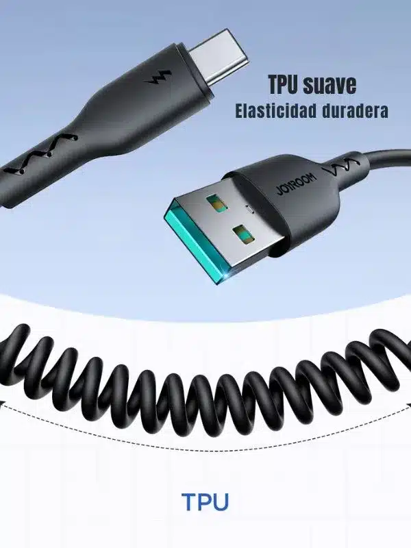 Cable Extensible USB A a Tipo C Joyroom | Retráctil, 1.5M, Alta Durabilidad, Ignífugo V1
