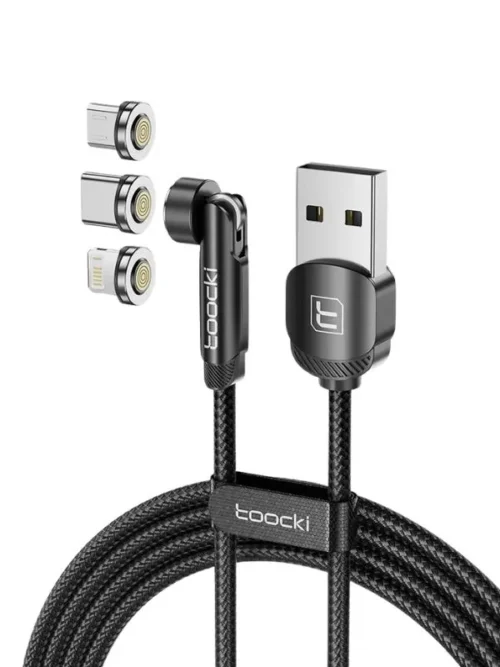 Cable Magnético 3 en 1 Toocki Carga Rápida 3A | Tipo C - Lightning - Micro USB