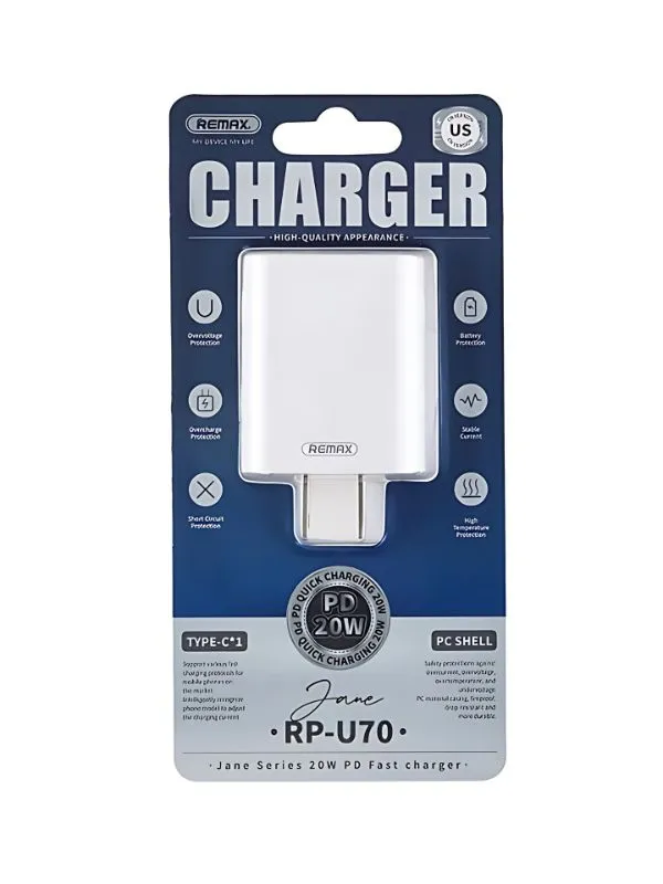 Cargador carga rápida 20W tipo C Remax