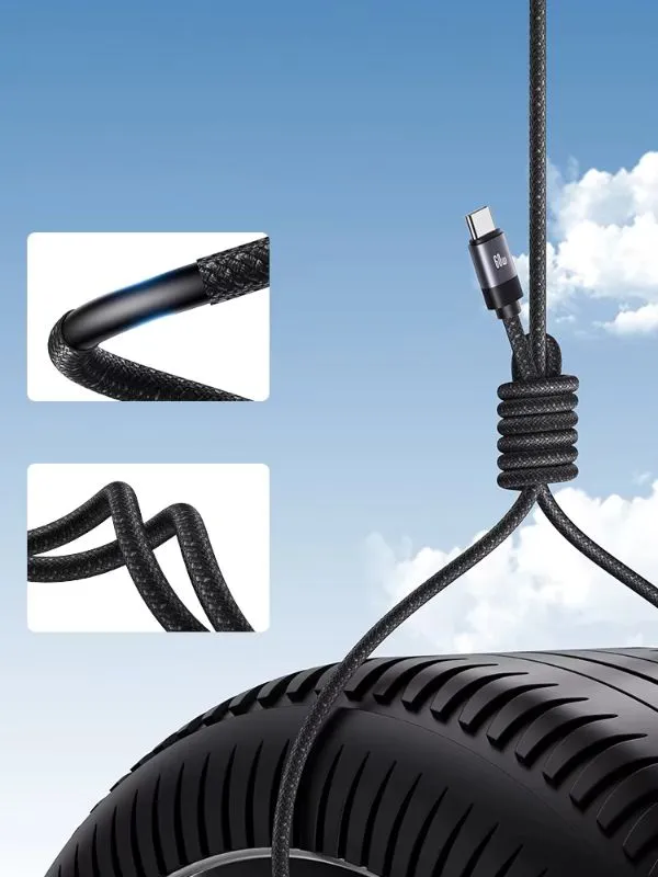 Cable Magnético Tipo C a Tipo C 60W Usams – Carga Rápida y Transferencia de Datos 480Mbps, 1 Metro, Antienredos