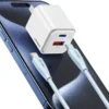 🔹 Cable de Carga Rápida Tipo C a C 60W Usams 1m – Transferencia de Datos y Carga para Laptop, Tablet y Celular