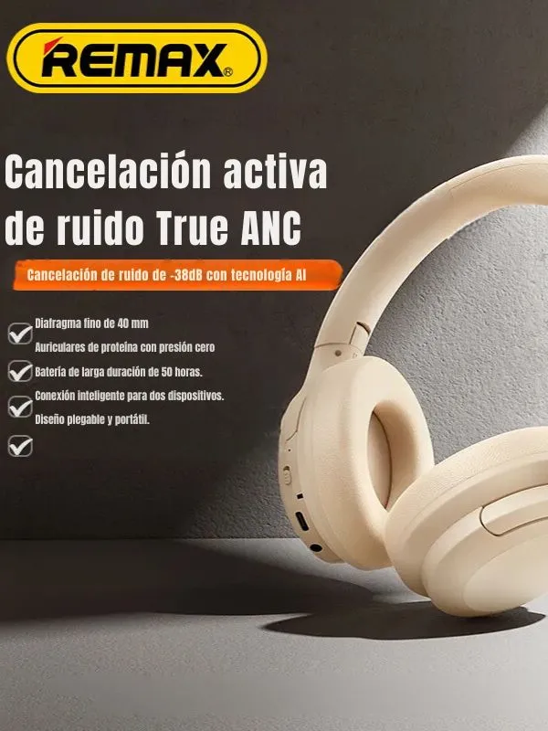 Audífonos Bluetooth de Diadema Remax con Reducción de Ruido y 20H de Reproducción
