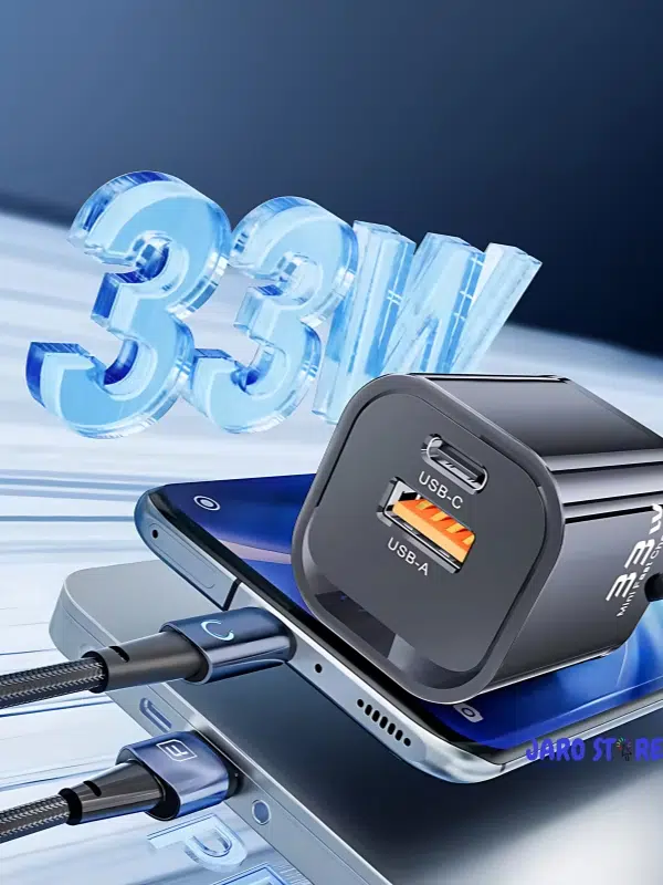 Toocki Cargador Rápido GaN 33W | QC3.0 + PD | USB-C & USB-A