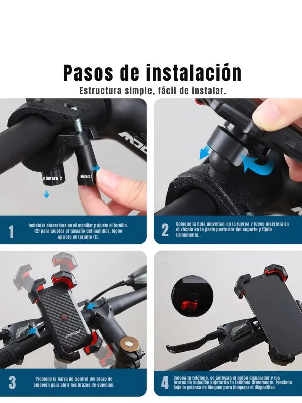 Soporte Celular para Moto y Bicicleta Joyroom | Rotación 360° y Fijación Segura