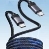 Cable Magnético Tipo C a Tipo C 60W Usams – Carga Rápida y Transferencia de Datos 480Mbps, 1 Metro, Antienredos