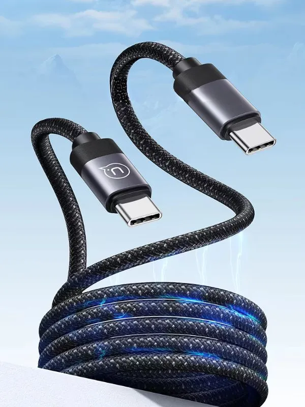 Cable Magnético Tipo C a Tipo C 60W Usams – Carga Rápida y Transferencia de Datos 480Mbps, 1 Metro, Antienredos