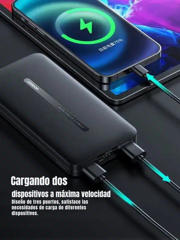 Power bank 10000mAh 2.2A Joyroom T012 dispositivos conectador