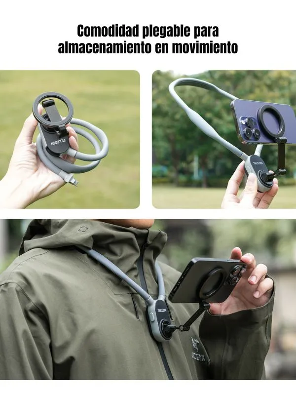 Soporte Magnético para cuello POV Celular Telesin | Grabación Manos Libres para Cuello con MagSafe Ajustable