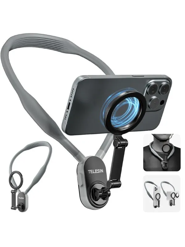 Soporte Magnético para cuello POV Celular Telesin | Grabación Manos Libres para Cuello con MagSafe Ajustable
