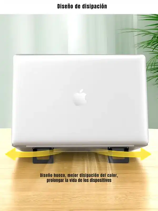 muestra portatil con soporte plegable usams y el diseño de circulacion de aire al usar el soporte
