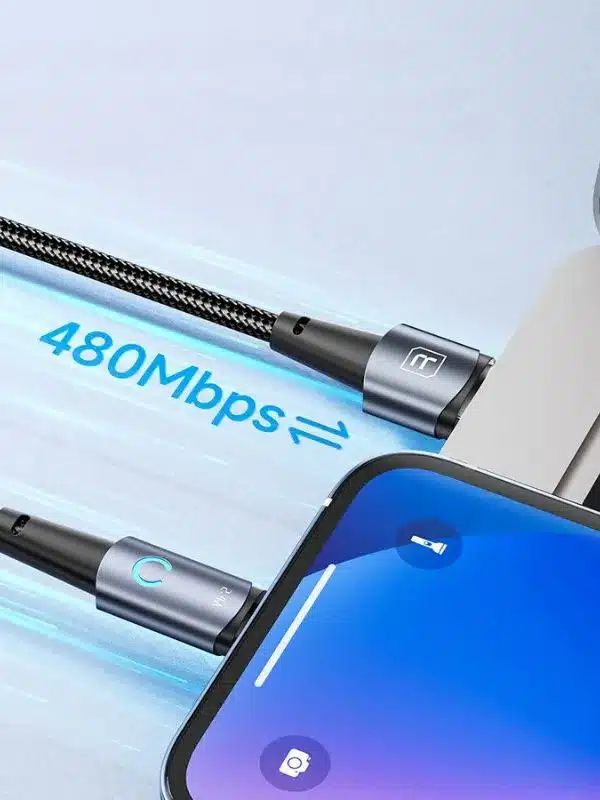 ⚡ Cable Toocki USB-A a Lightning – 2.4A de Carga Rápida con Indicador LED