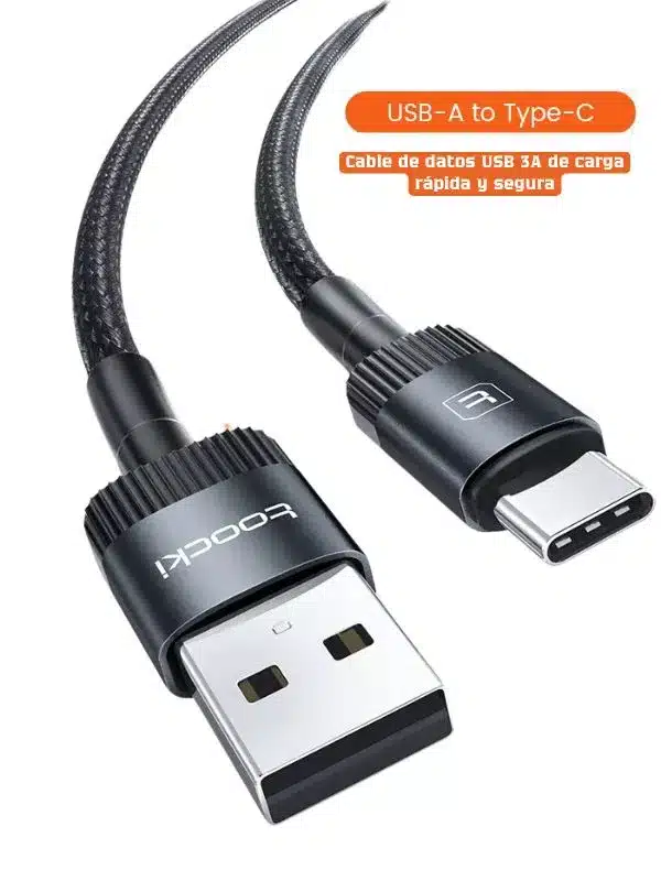 🔌 Cable de Carga rápida Toocki USB-A a Tipo-C –  rápido y confiable
