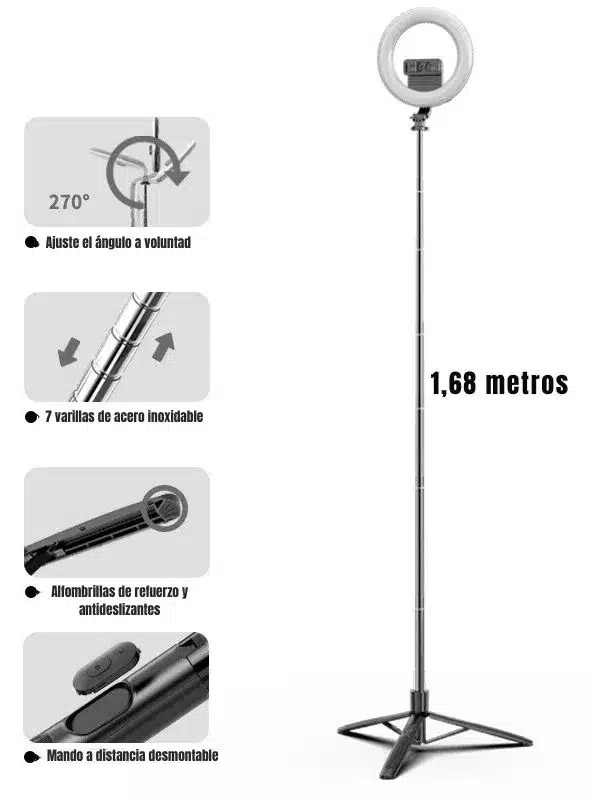 Tripode para celular con control bluetooth marca USAMS