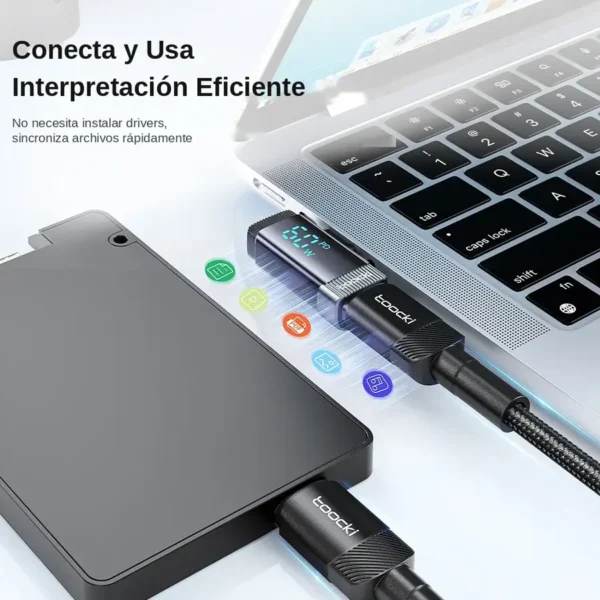 adapter90-plugplay-es-1-1.webp Adaptador Toocki USB-C 90° con Pantalla Digital PD 60W