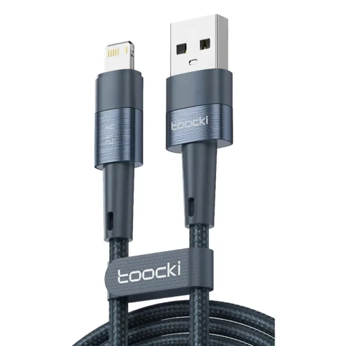 Cable Toocki USB-A a Lightning 2.4A color azul, trenzado reforzado