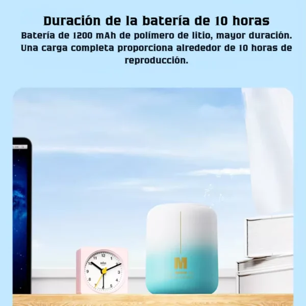 Parlante Bluetooth portátil Remax Aircity con batería de 1200 mAh y alrededor de 10 horas de reproducción