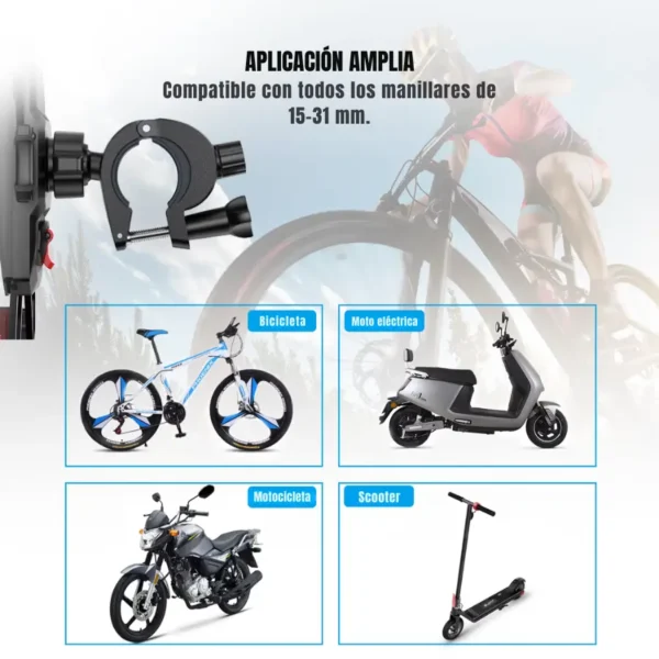 aplicacion-amplia-vehiculos-1.webp Soporte celular para moto y bicicleta Joyroom JR-ZS288 amplia compatibilidad con vehículos