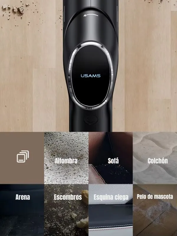 🔌 Aspiradora Inalámbrica de Mano Usams 4300Pa para Auto y Casa – Recargable, Compacta y Portátil