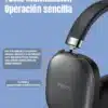 audifono de diadema Yesido EP05 color negro mostrando los controles