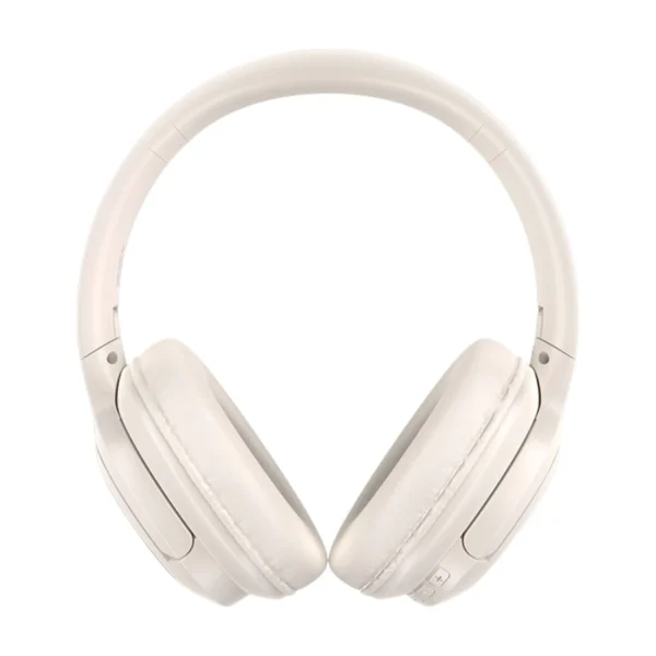 Audífonos de diadema plegables Bluetooth Usams YH21 color beige con almohadillas de cuero