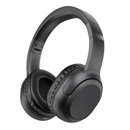 Audífonos de diadema Bluetooth Usams YG23 color negro sobre fondo blanco