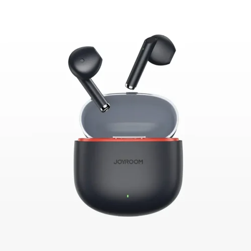 Audífonos inalámbricos livianos Joyroom PB2 en color negro con su estuche de carga