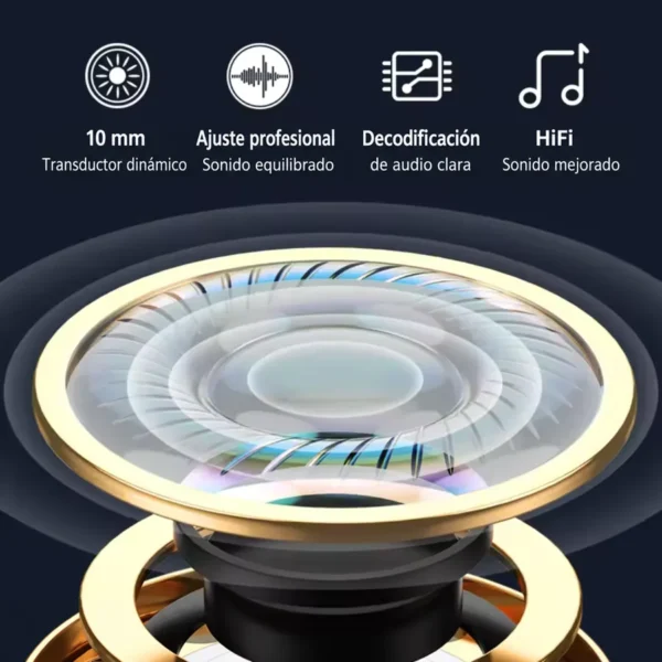 Audífonos Remax RX-S100 driver de 10 mm Driver dinámico de 1 cm de los audífonos Remax RX-S100 con sonido HiFi equilibrado