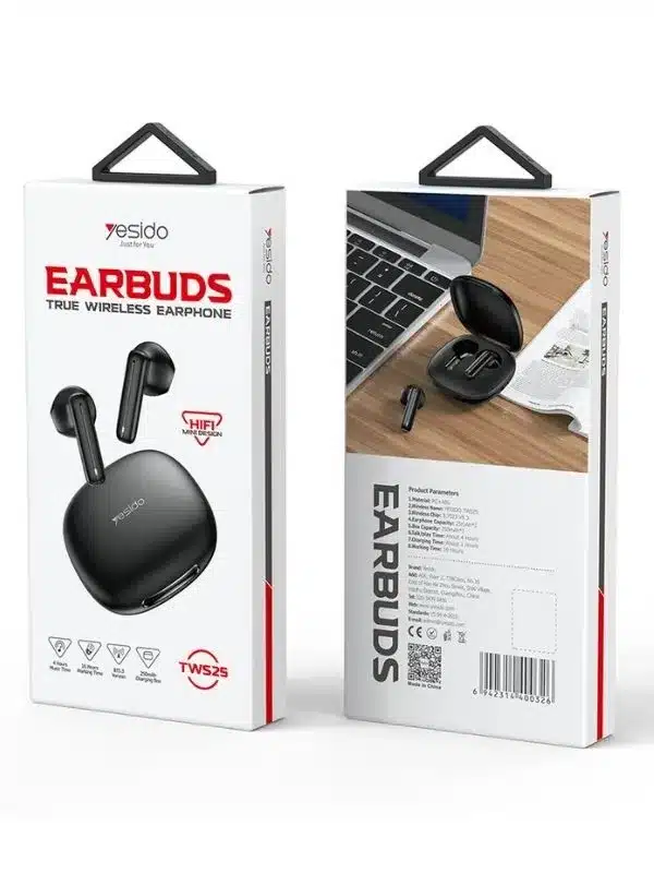 empaque audifonos inalambricos TWS25 Yesido