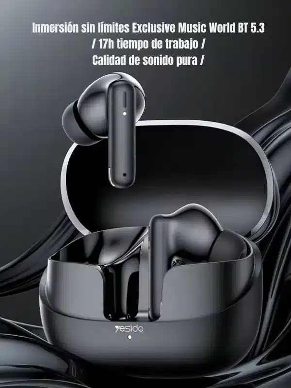 audifonos inalambricos TWS25 Yesido abierto mostrando los audifonos