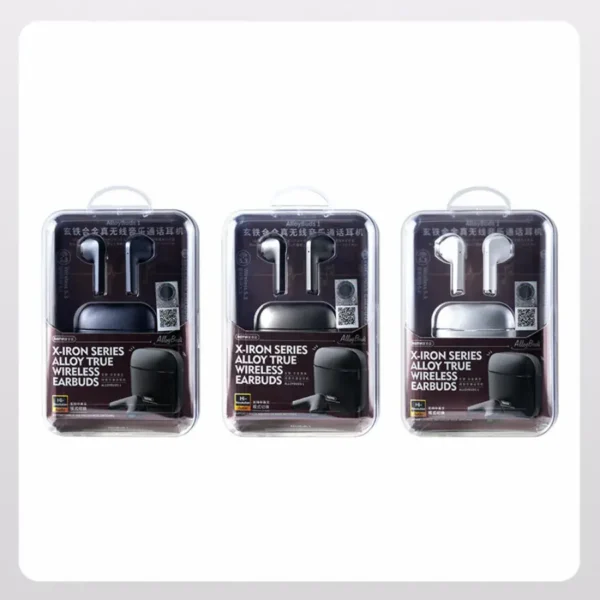 Empaque de los Remax AlloyBuds 1 Empaques originales de los audífonos inalámbricos Remax AlloyBuds 1 serie X-Iron